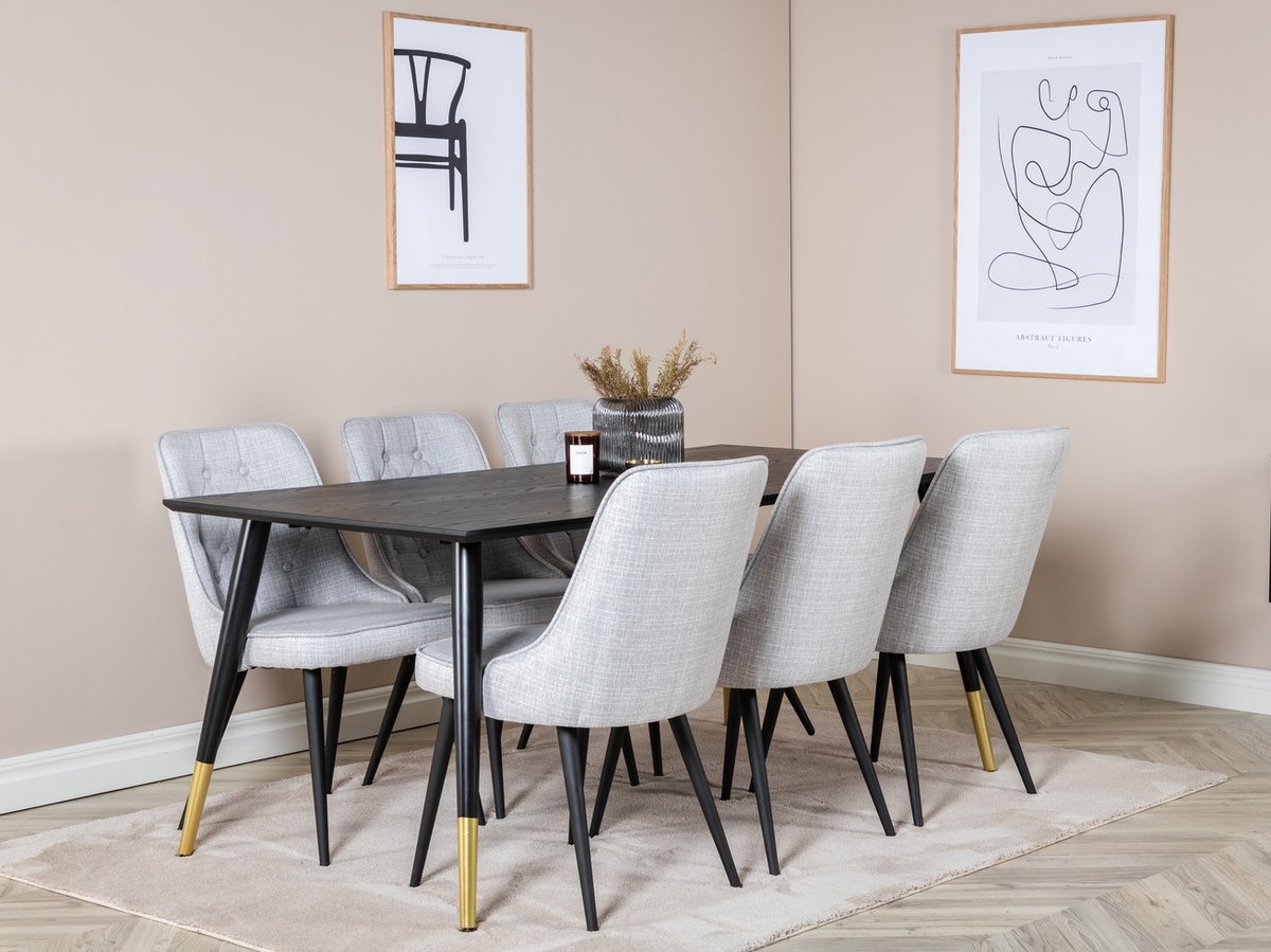 Обеденный гарнитур Dallas 1256 (Серый + Чёрный)