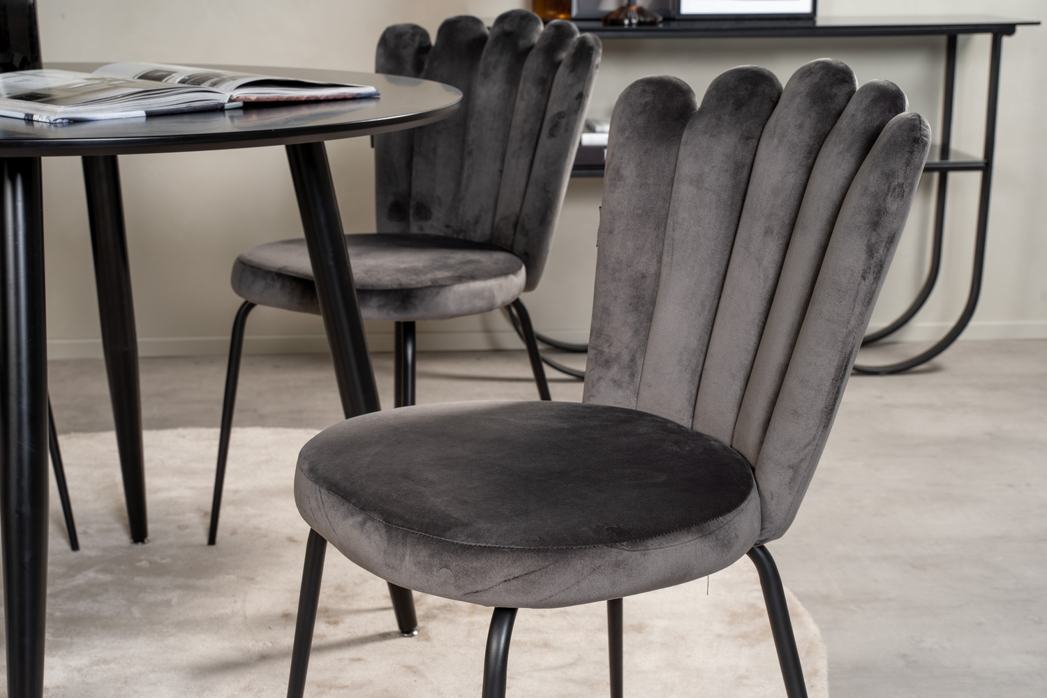 Ēdamistabas komplekts Dallas 1264 (Pelēks + Melns)