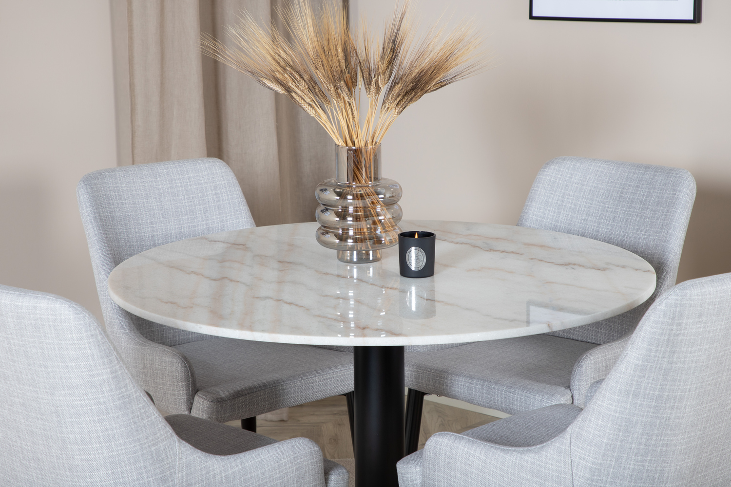 Ēdamistabas komplekts Dallas 1300 (Gaiši pelēks + Melns)