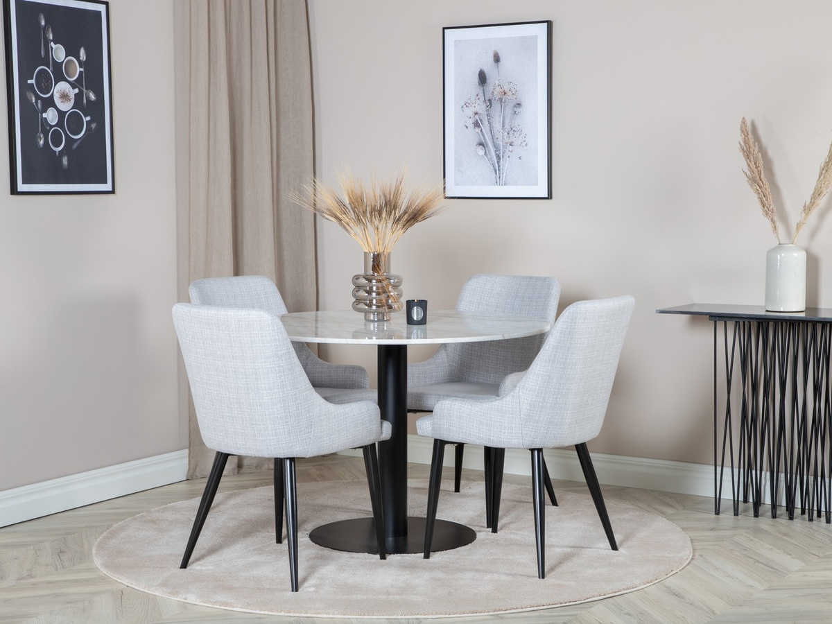 Ēdamistabas komplekts Dallas 1300 (Gaiši pelēks + Melns)