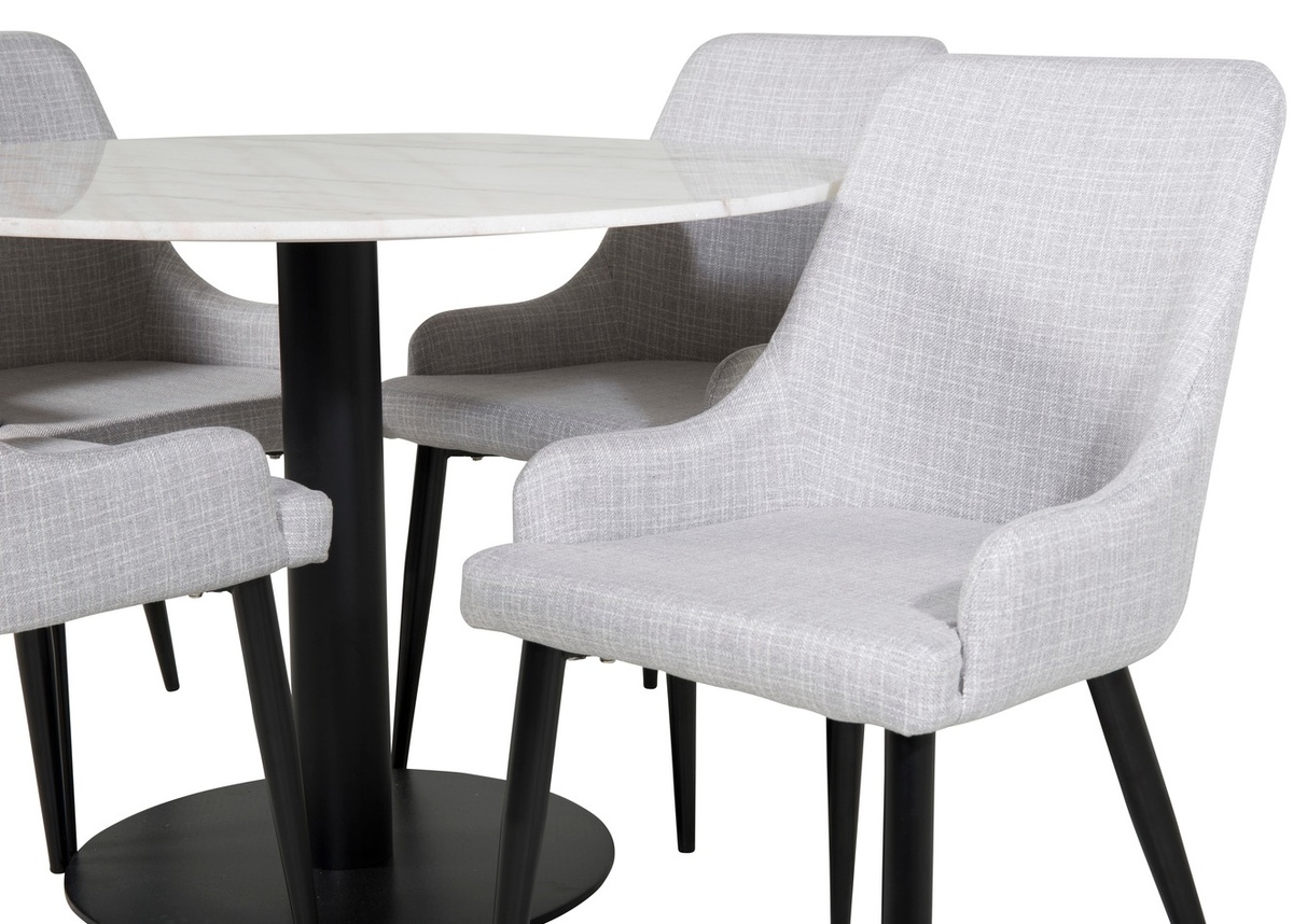 Ēdamistabas komplekts Dallas 1300 (Gaiši pelēks + Melns)