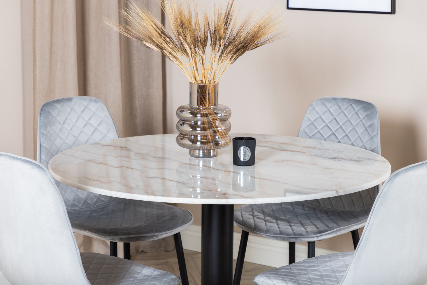 Ēdamistabas komplekts Dallas 1302 (Pelēks + Melns)