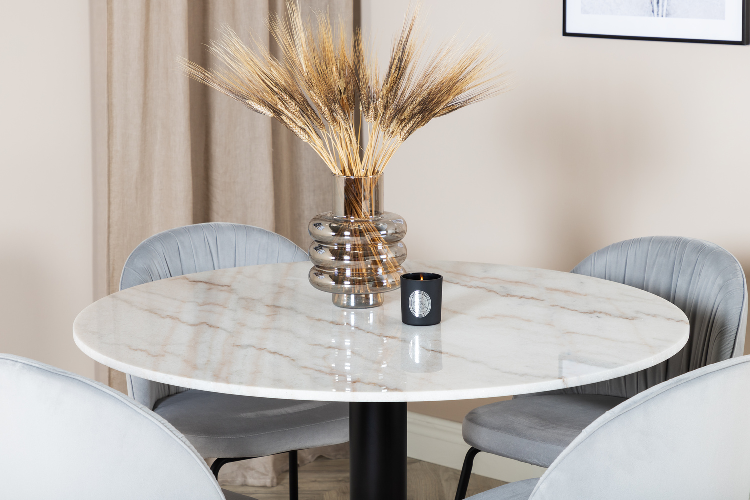 Ēdamistabas komplekts Dallas 1303 (Pelēks + Melns)