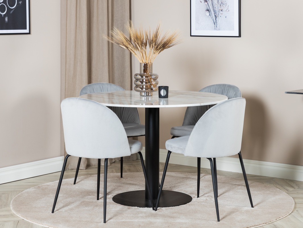 Ēdamistabas komplekts Dallas 1303 (Pelēks + Melns)