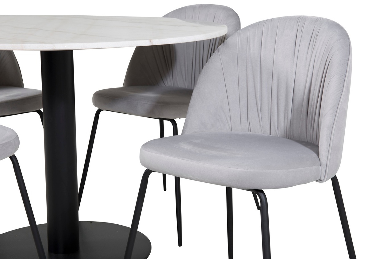 Ēdamistabas komplekts Dallas 1303 (Pelēks + Melns)