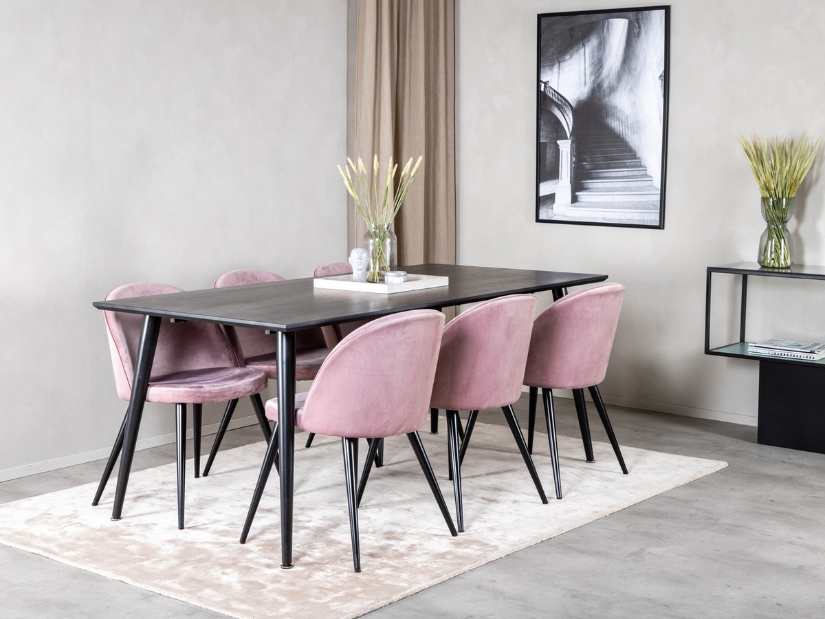 Обеденный гарнитур Dallas 1335 (Розовый + Чёрный)