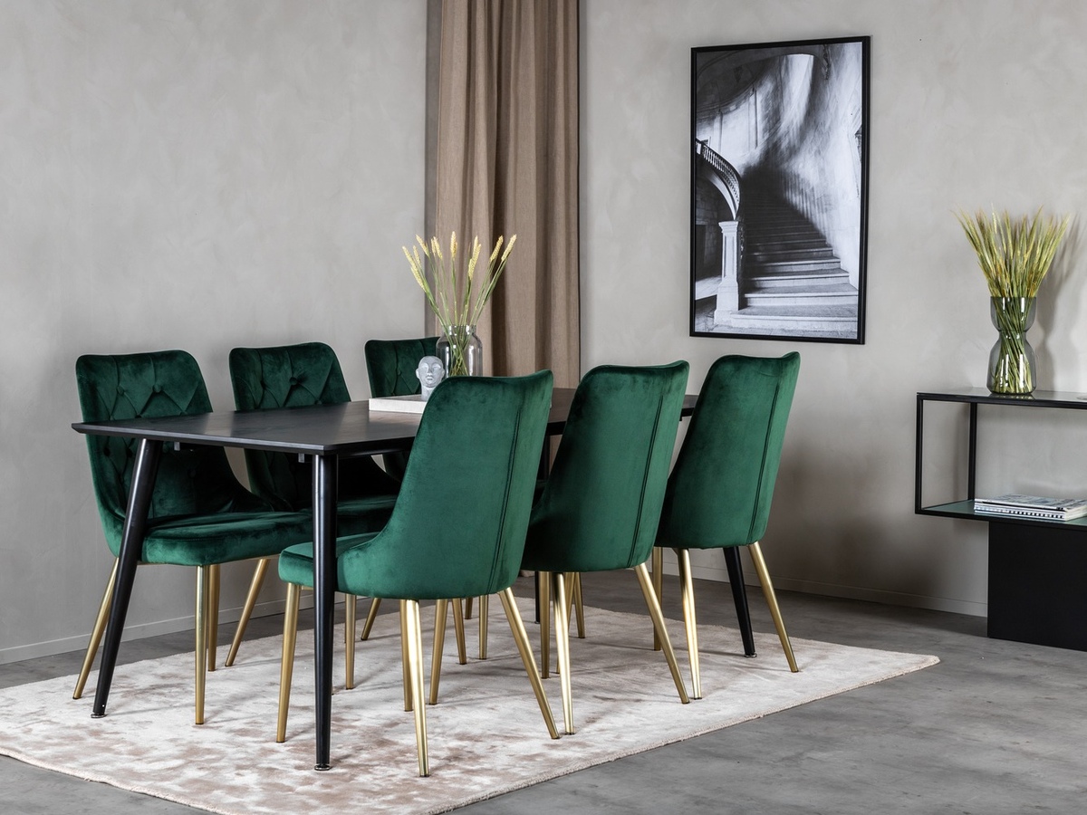 Обеденный гарнитур Dallas 1336 (Зелёный + золотой)