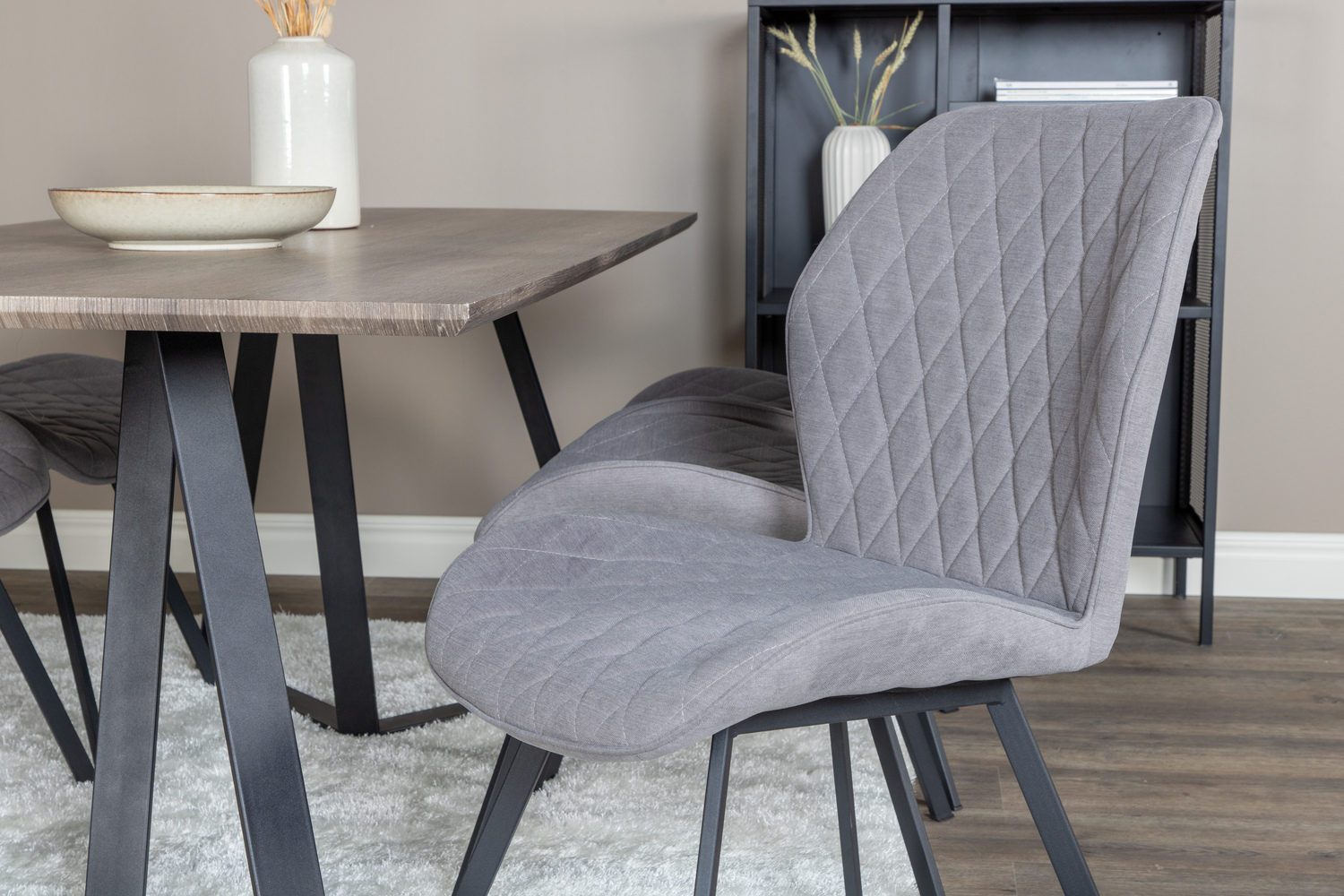 Ēdamistabas komplekts Dallas 1359 (Pelēks + Melns)