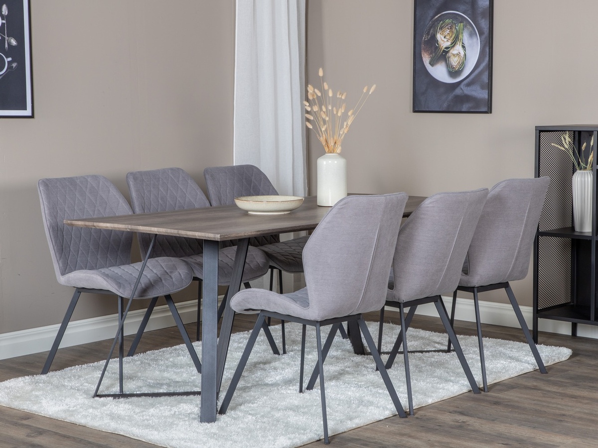 Ēdamistabas komplekts Dallas 1359 (Pelēks + Melns)