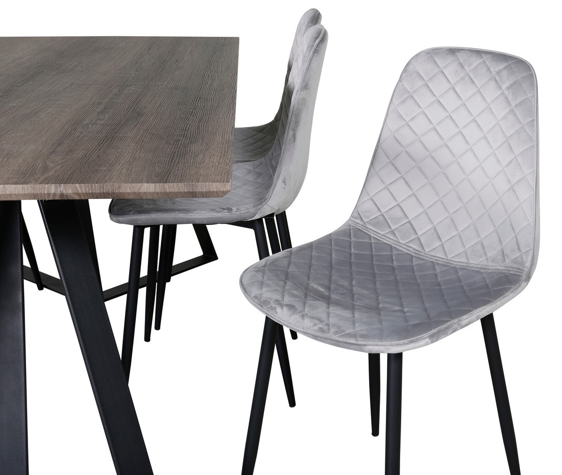 Обеденный гарнитур Dallas 1357 (Серый + Чёрный)