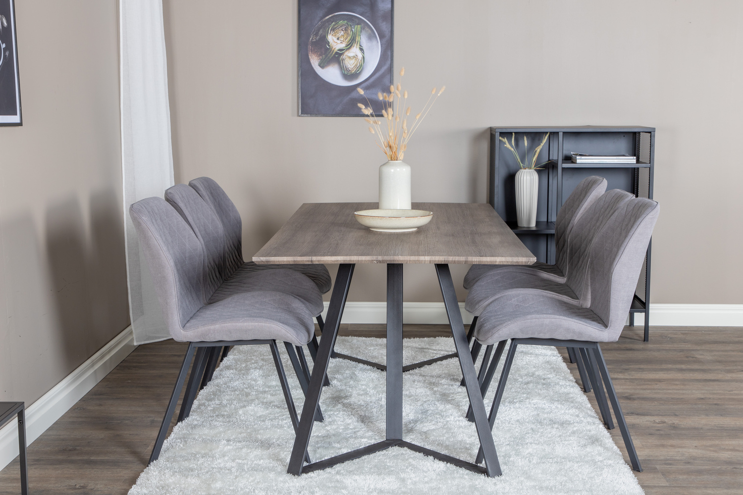 Обеденный гарнитур Dallas 1359 (Серый + Чёрный)