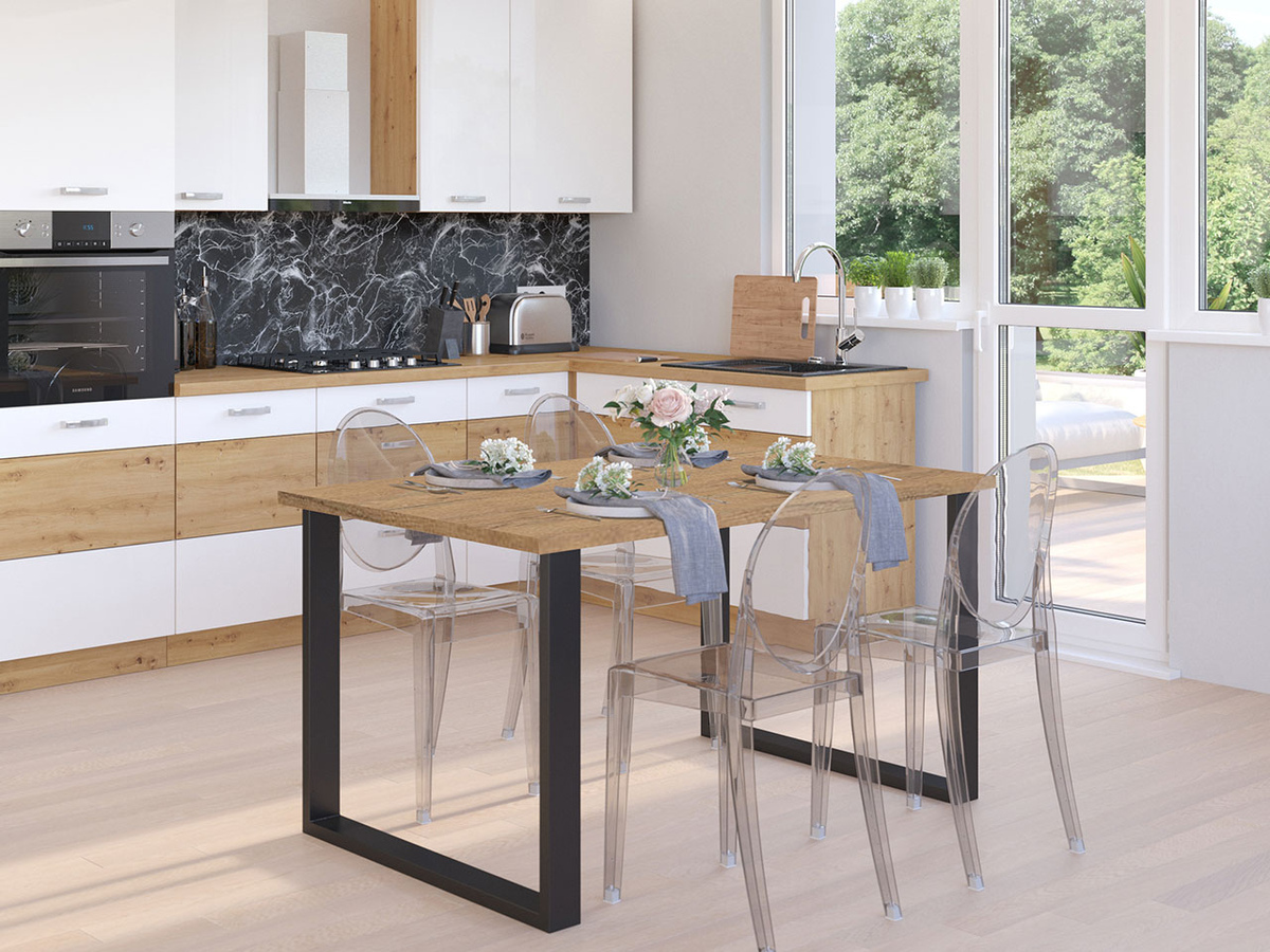 Cтол Tucson 136 (Ланцетник дуб + Чёрный)