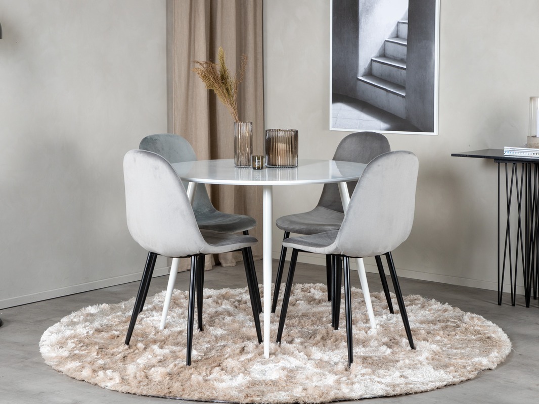 Ēdamistabas komplekts Dallas 1581 (Pelēks + Melns)