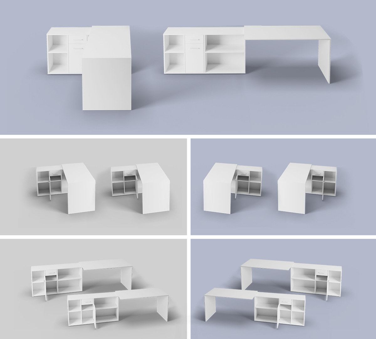 Угловой письменный стол Bristol 122 (Бетон + Белый)