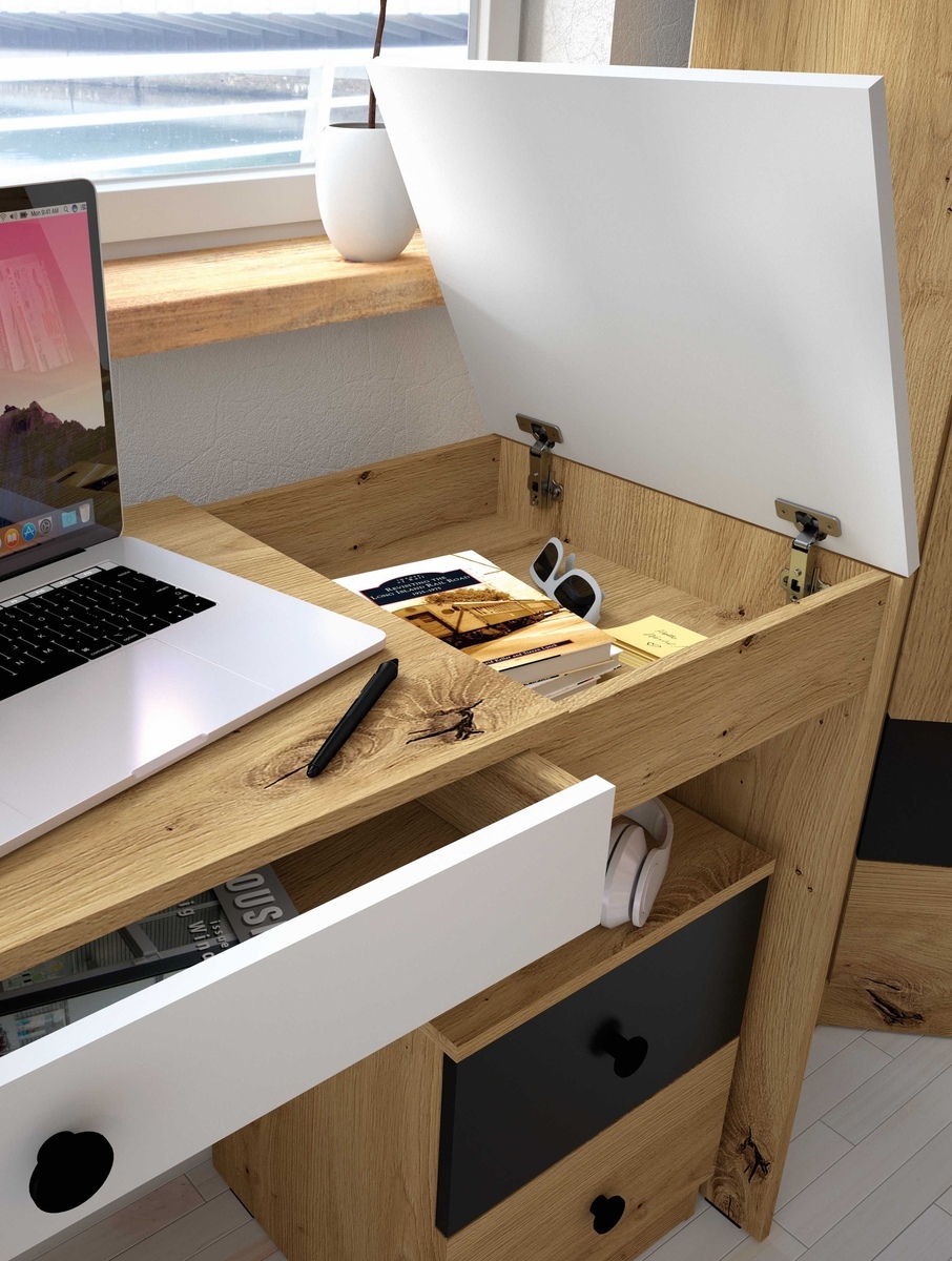 Naktsgaldiņš Mirelbu 108 (Artisan ozols + Glancēts pelēks)