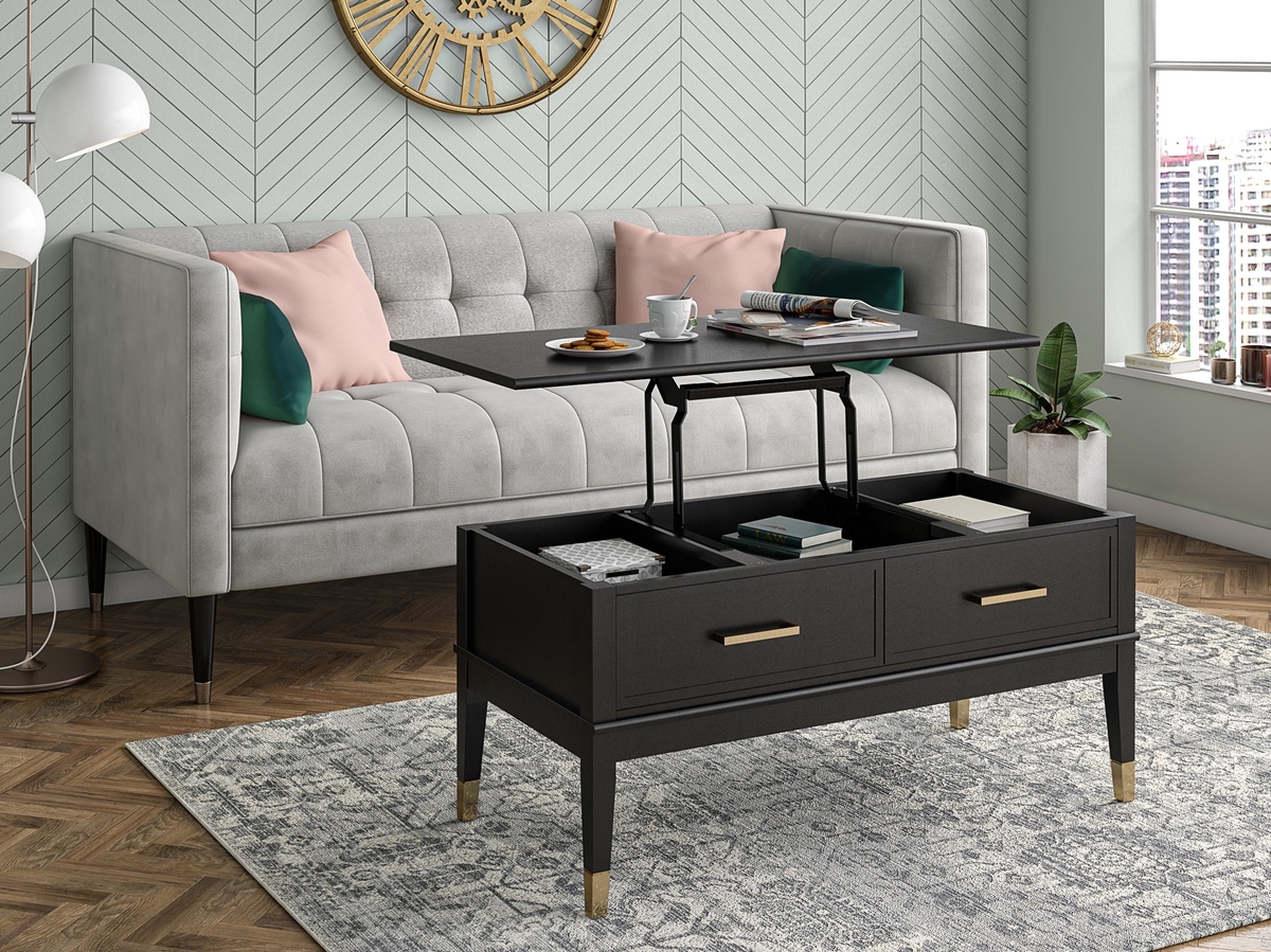 Žurnālu galdiņš transformeris CosmoLiving by Cosmopolitan Belromu 105 (Melns)