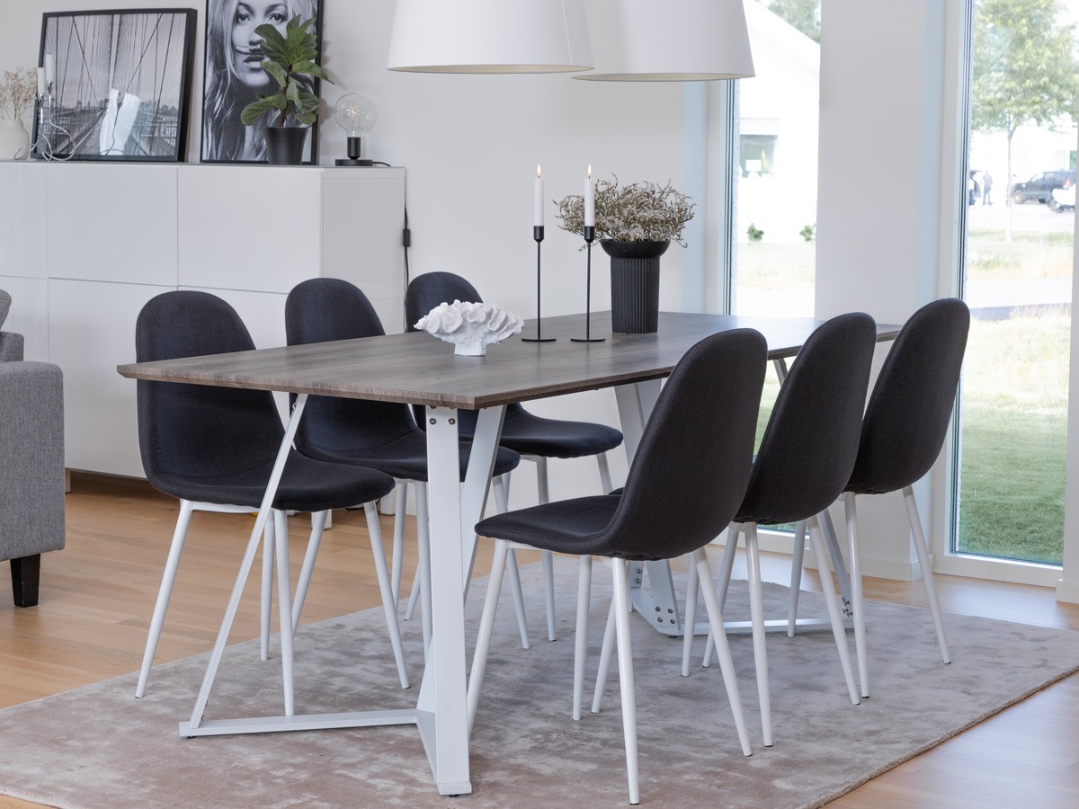 Обеденный гарнитур Dallas 1804 (Белый + Чёрный)