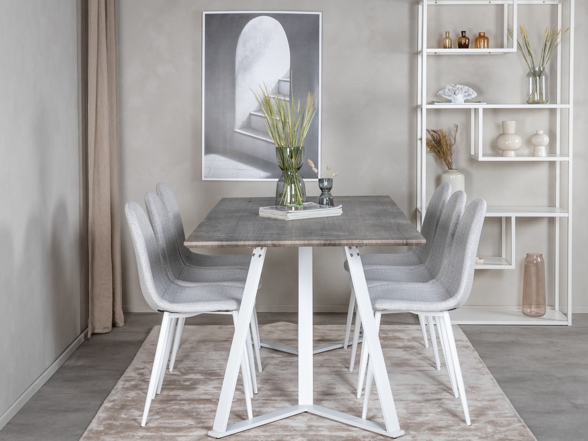 Обеденный гарнитур Dallas 1804 (Светло-серый + Белый)