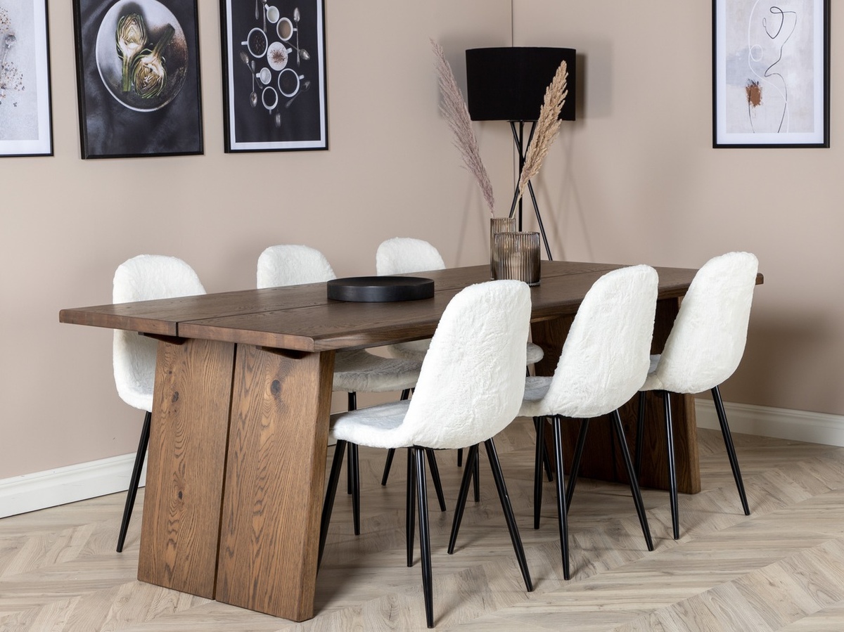 Ēdamistabas komplekts Dallas 1841 (Tumšs ozols + Balts + Melns)