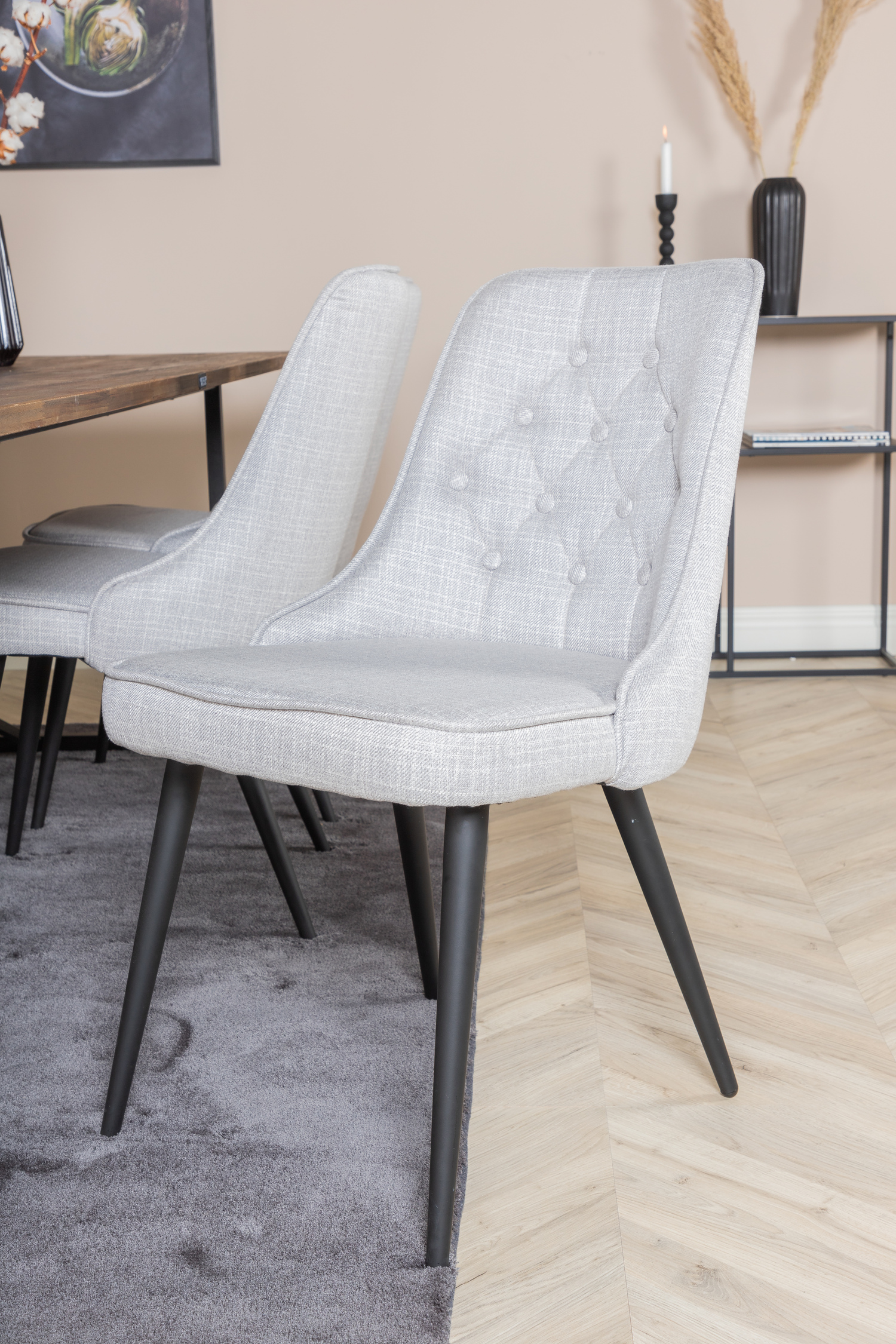 Обеденный гарнитур Dallas 1865 (Чёрный + Светло-серый)