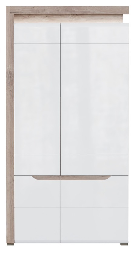 Skapis Revelmi 107 (Ozols + Glancēts balts)