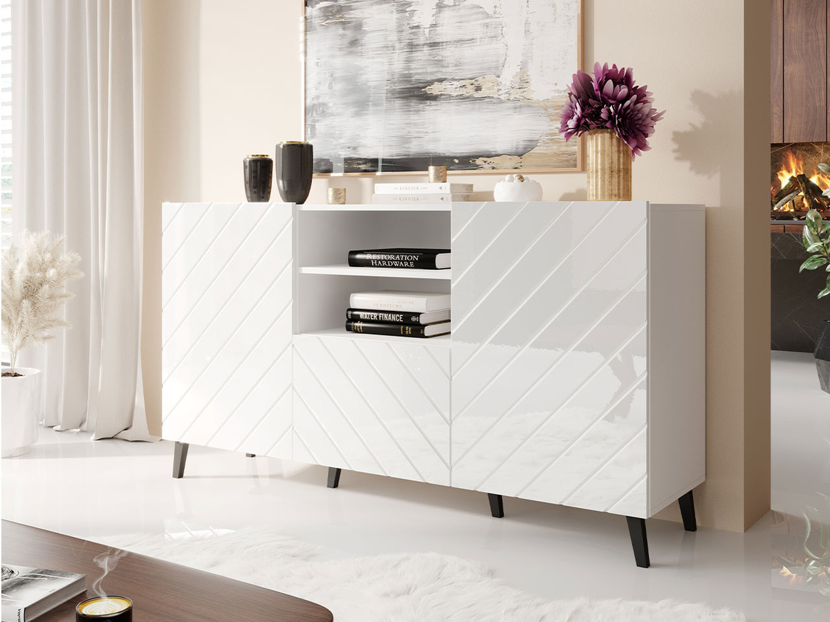 Kumode Charlotte 143 (Balts + Glancēts balts)