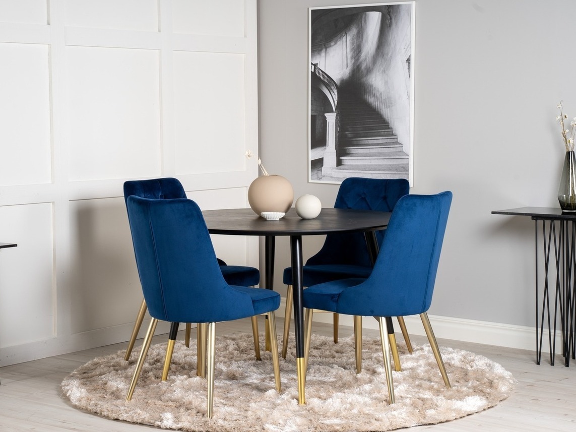 Ēdamistabas komplekts Dallas 1178 (Zils + Zelta)