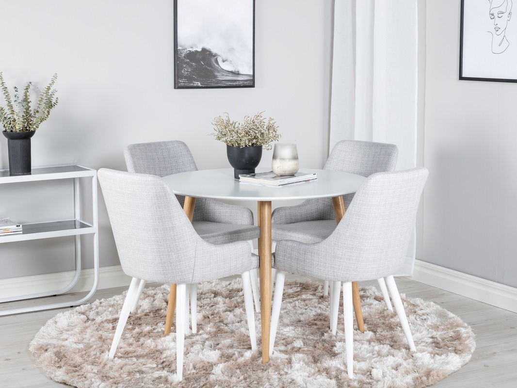 Обеденный гарнитур Dallas 299 (Светло-серый + Белый)