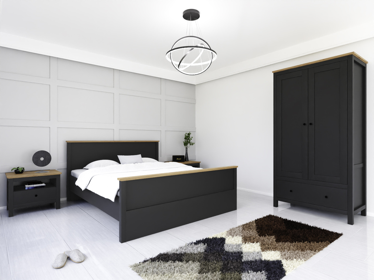 Guļamistabas komplekts Sordoro 123 (Grafīts + Artisan ozols)