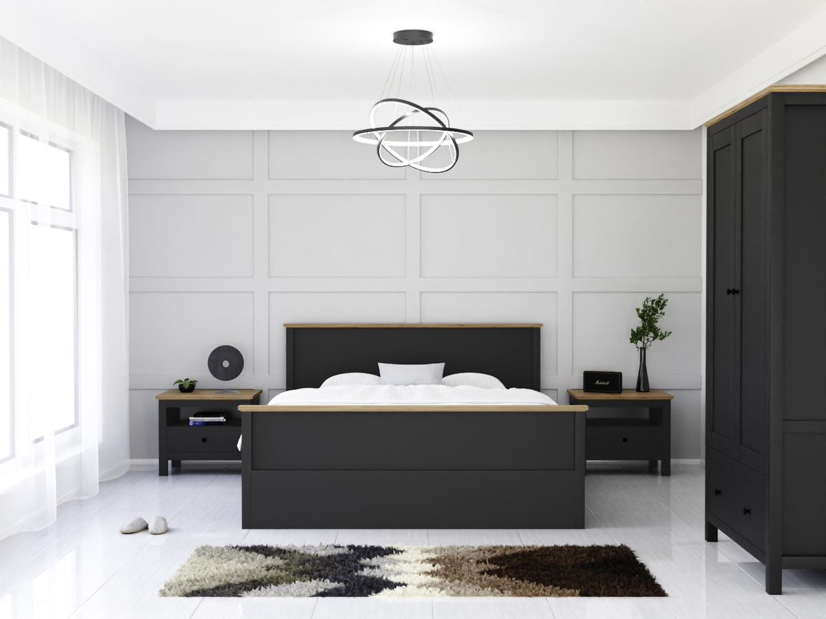 Guļamistabas komplekts Sordoro 123 (Grafīts + Artisan ozols)