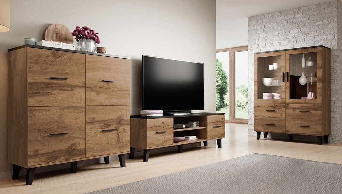 Plaukts Larfloi 110 (Votan ozols + Melns)