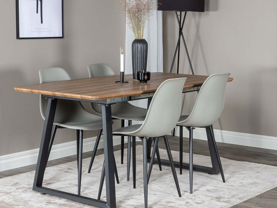 Ēdamistabas komplekts Dallas 329 (Pelēks + Melns)