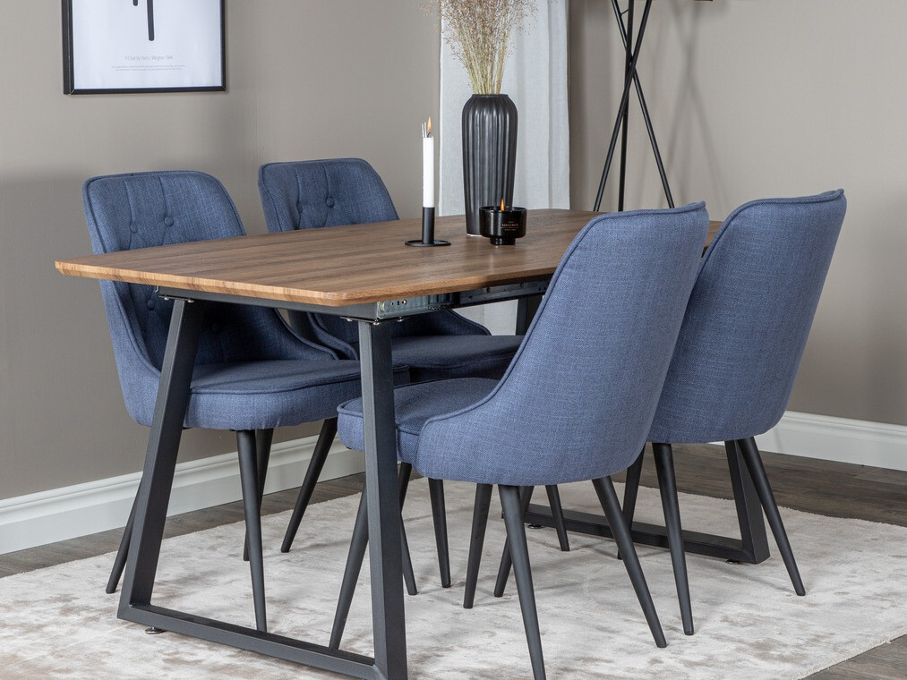 Ēdamistabas komplekts Dallas 332 (Zils + Melns)