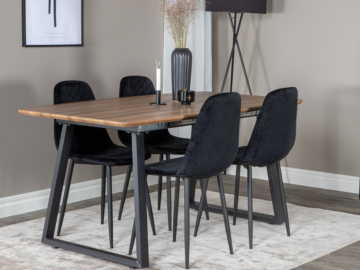 Ēdamistabas komplekts Dallas 336 (Melns)