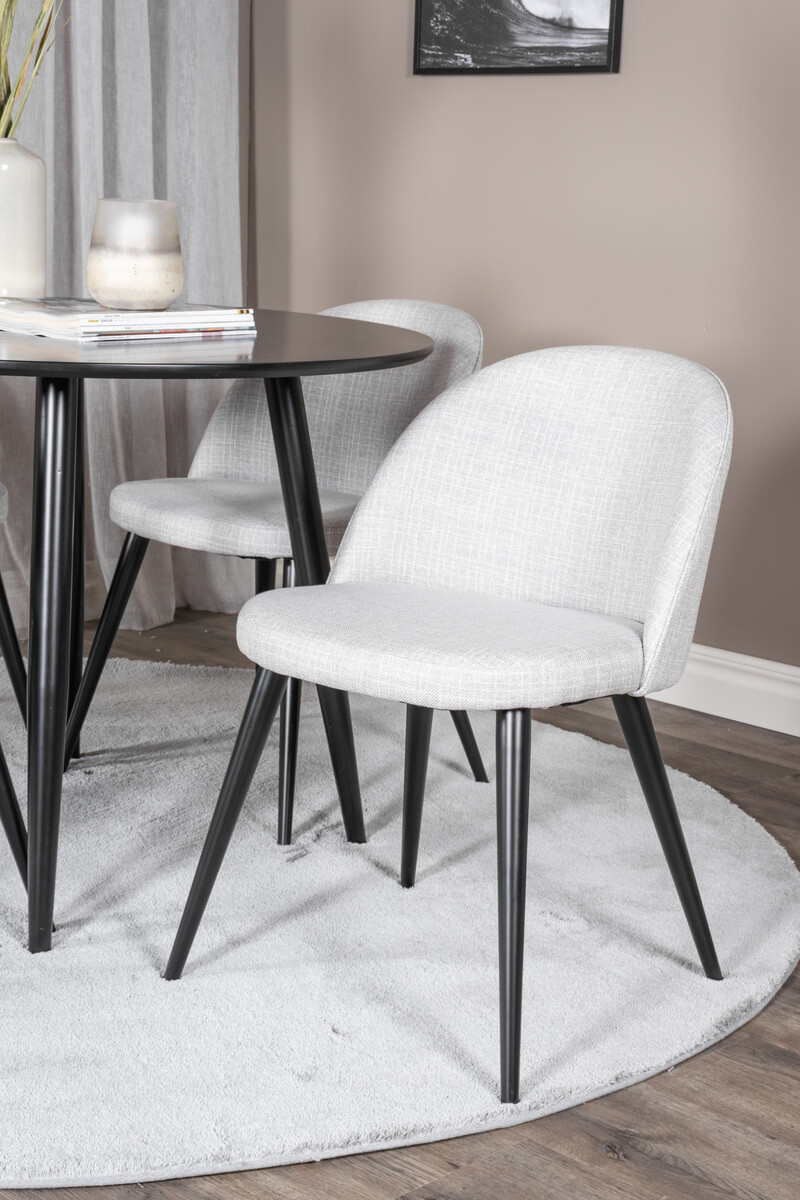 Ēdamistabas komplekts Dallas 343 (Gaiši pelēks + Melns)