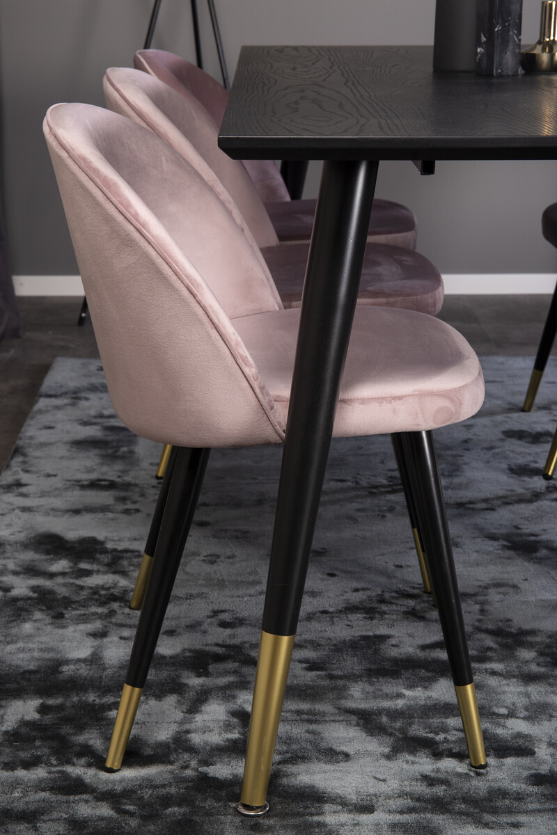 Ēdamistabas komplekts Dallas 346 (Tumši rozā + Melns)