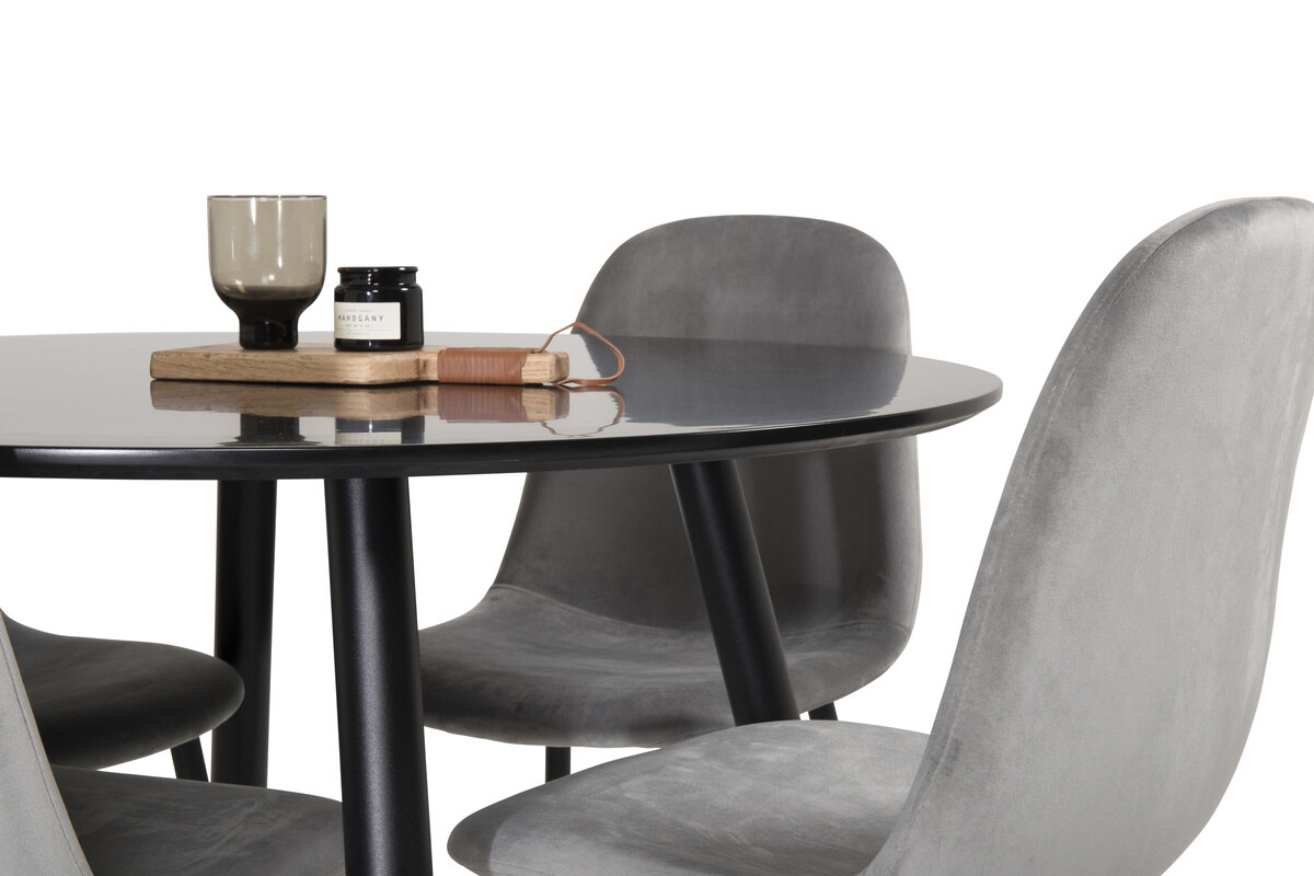 Ēdamistabas komplekts Dallas 348 (Pelēks + Melns)