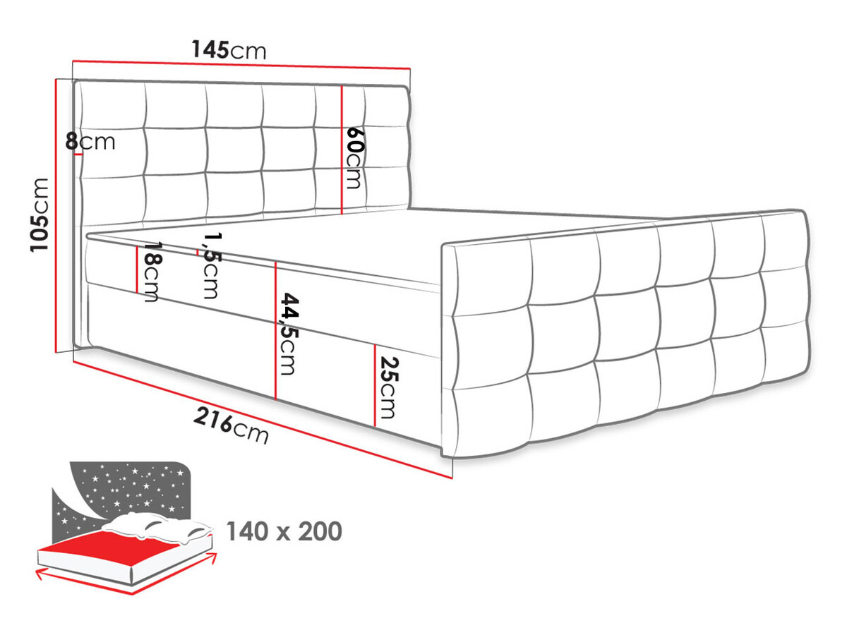 Kontinentālā gulta Memphis 118 (Rico 20)