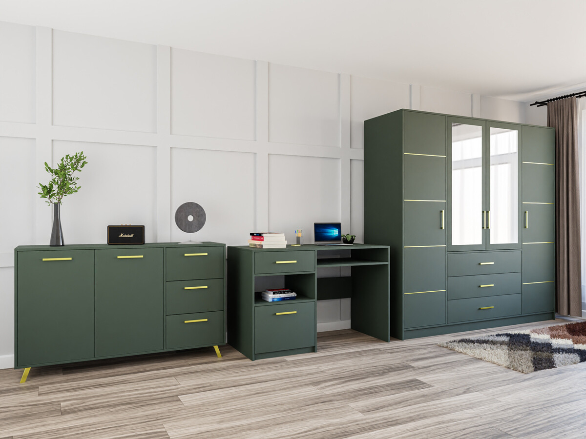 Mēbeļu komplekts Dortivu 121 (Zaļš)