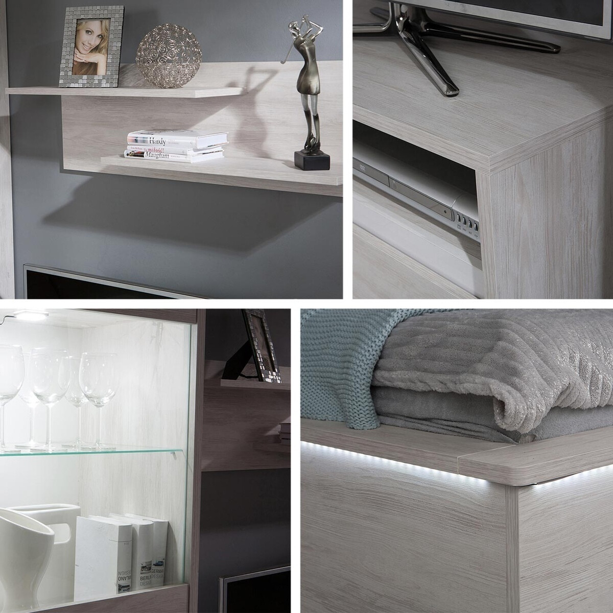 Viesistabas komplekts Fivelbo 114 (Monastery ozols + Glancēts melns)