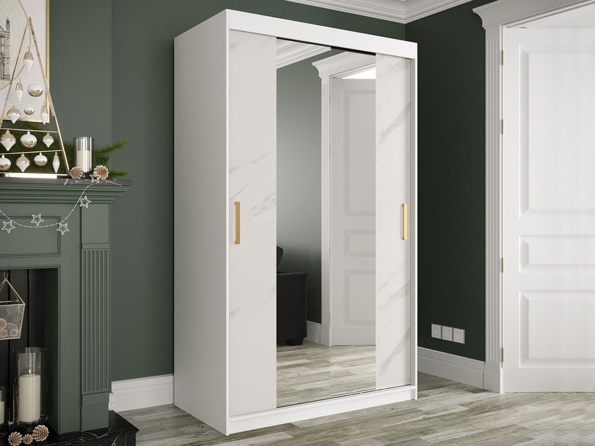 Skapis Hartford 253 (Matēts balts + Balts marmors)