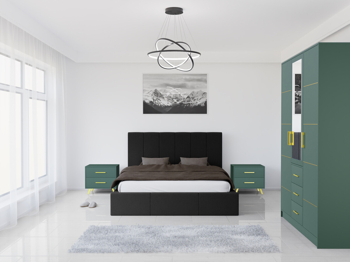 Спальный гарнитур Dortivu 154 (Зелёный + Inari 96)