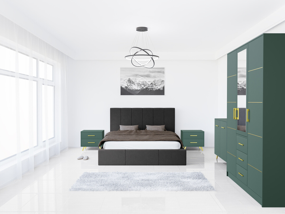 Guļamistabas komplekts Dortivu 154 (Zaļš + Inari 96)