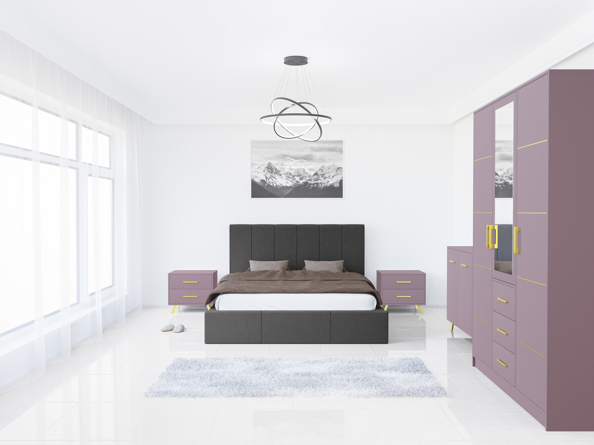 Спальный гарнитур Dortivu 154 (Фиолетовый + Inari 96)