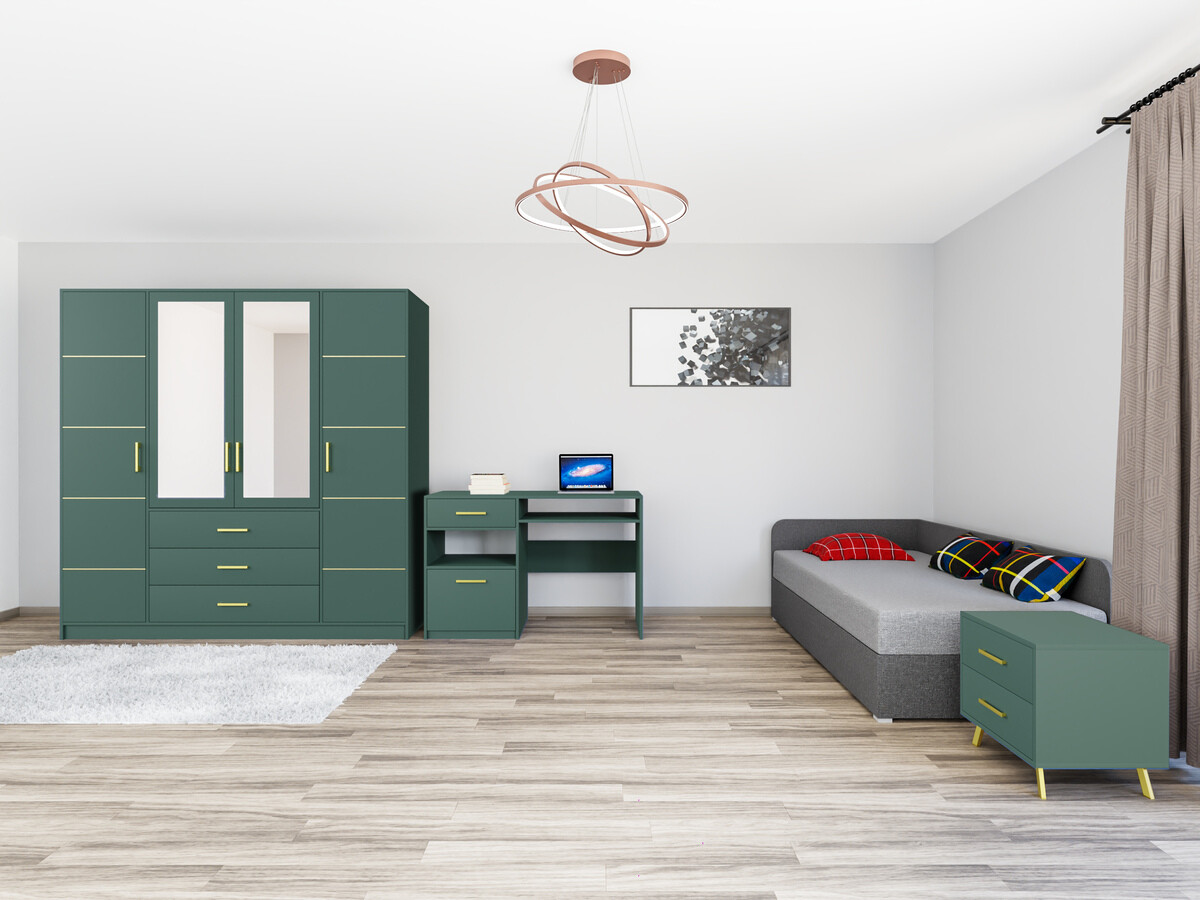 Mēbeļu komplekts Dortivu 122 (Zaļš + Lux 06 + Lux 05)