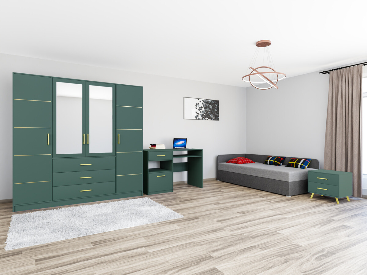 Mēbeļu komplekts Dortivu 122 (Zaļš + Lux 06 + Lux 05)