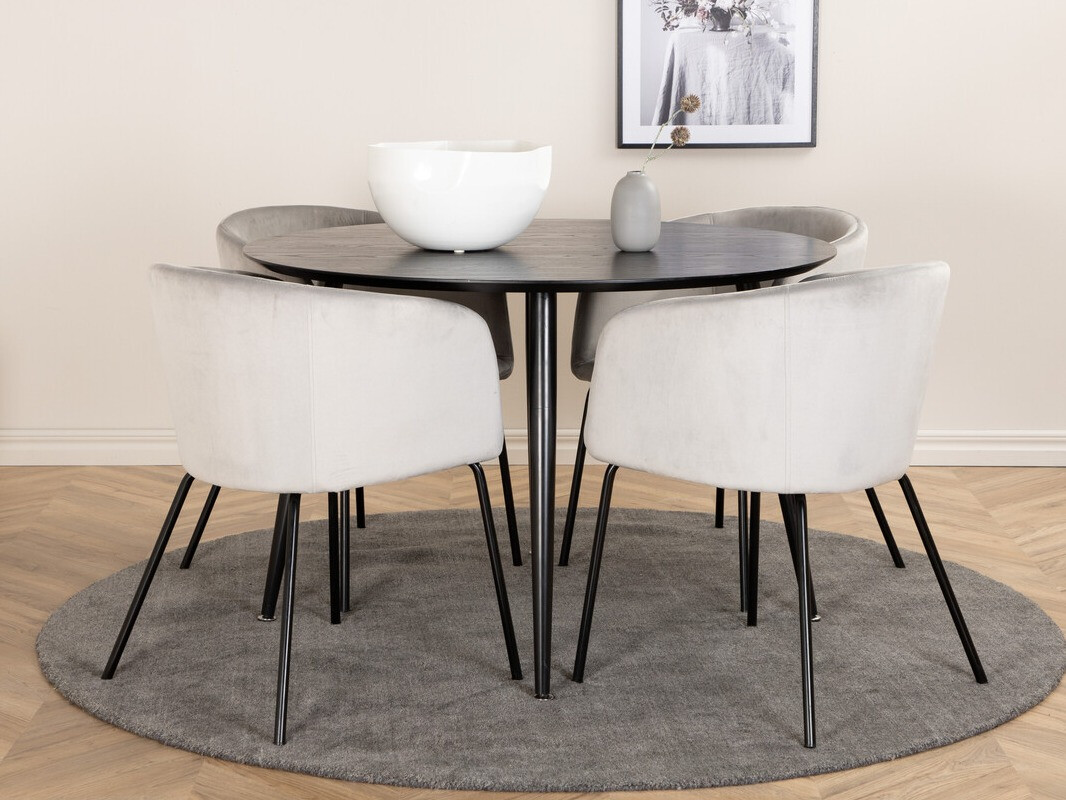 Обеденный гарнитур Dallas 2539 (Светло-серый + Чёрный)