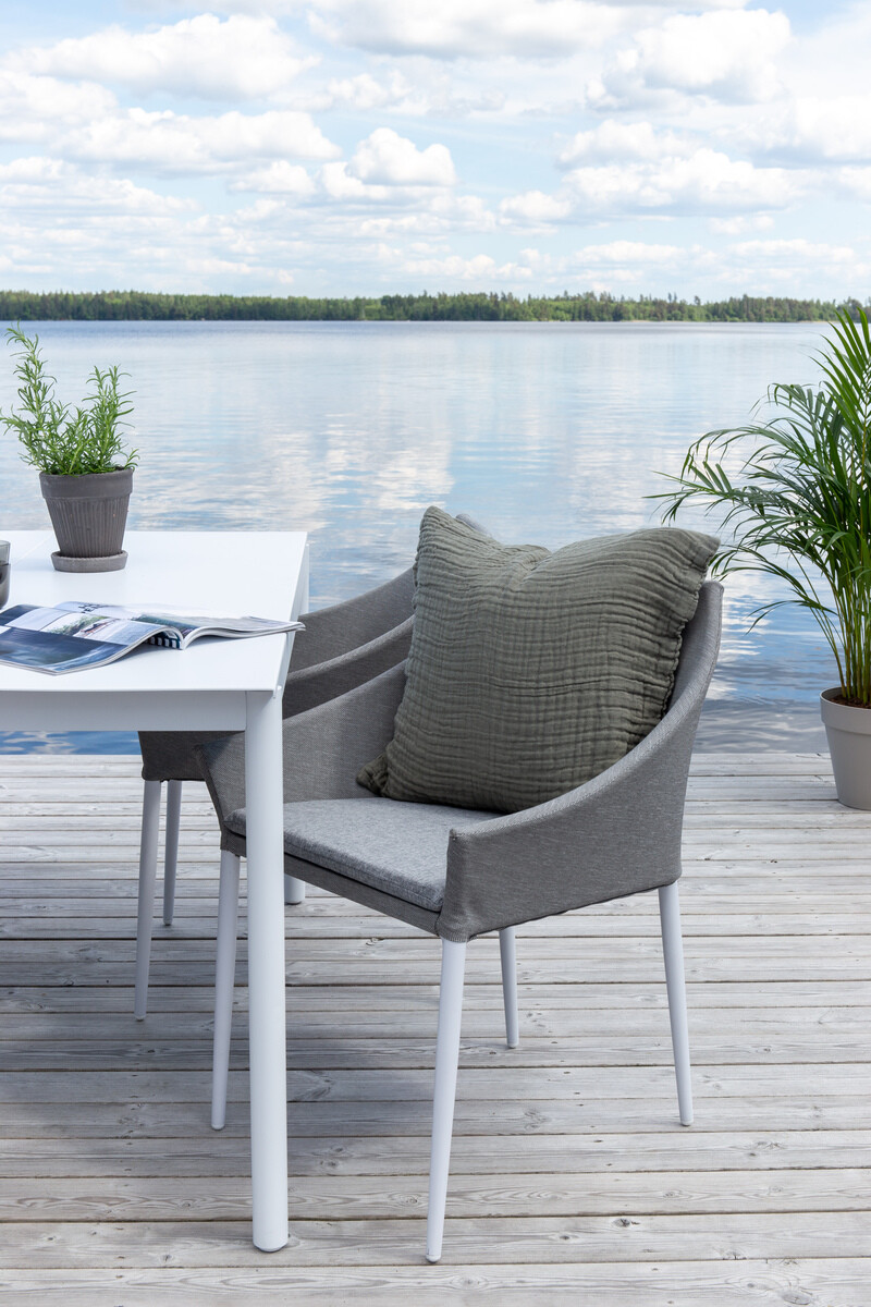 Dārza krēsls Dallas 2563 (Balts + Pelēks)