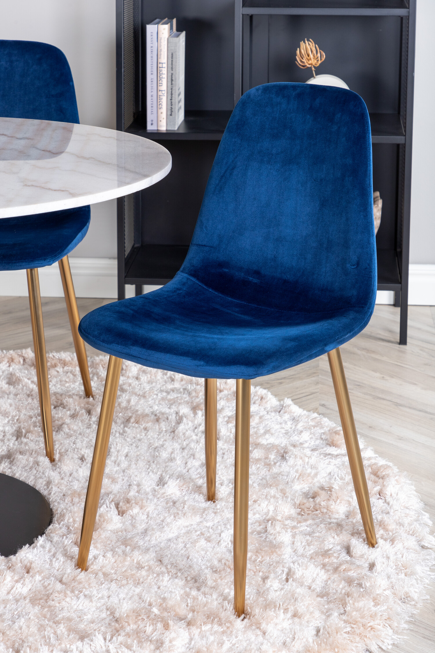 Ēdamistabas komplekts Dallas 2628 (Balts marmors + Melns)