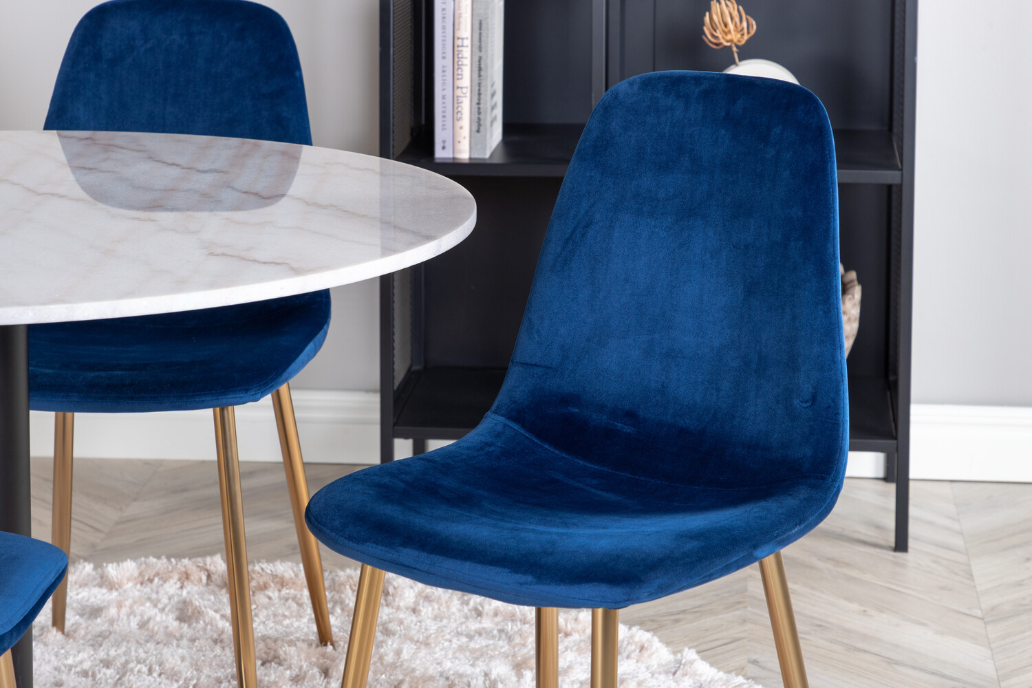 Ēdamistabas komplekts Dallas 2628 (Balts marmors + Melns)